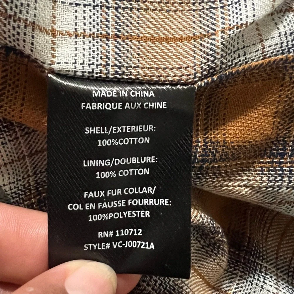 Vigoss‎ Faux-Fur-Collar Corduroy Moto Jacket